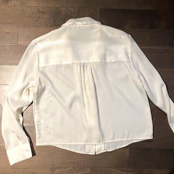 SOLD— Dynamite White Satin Blouse - Picture 2 of 4